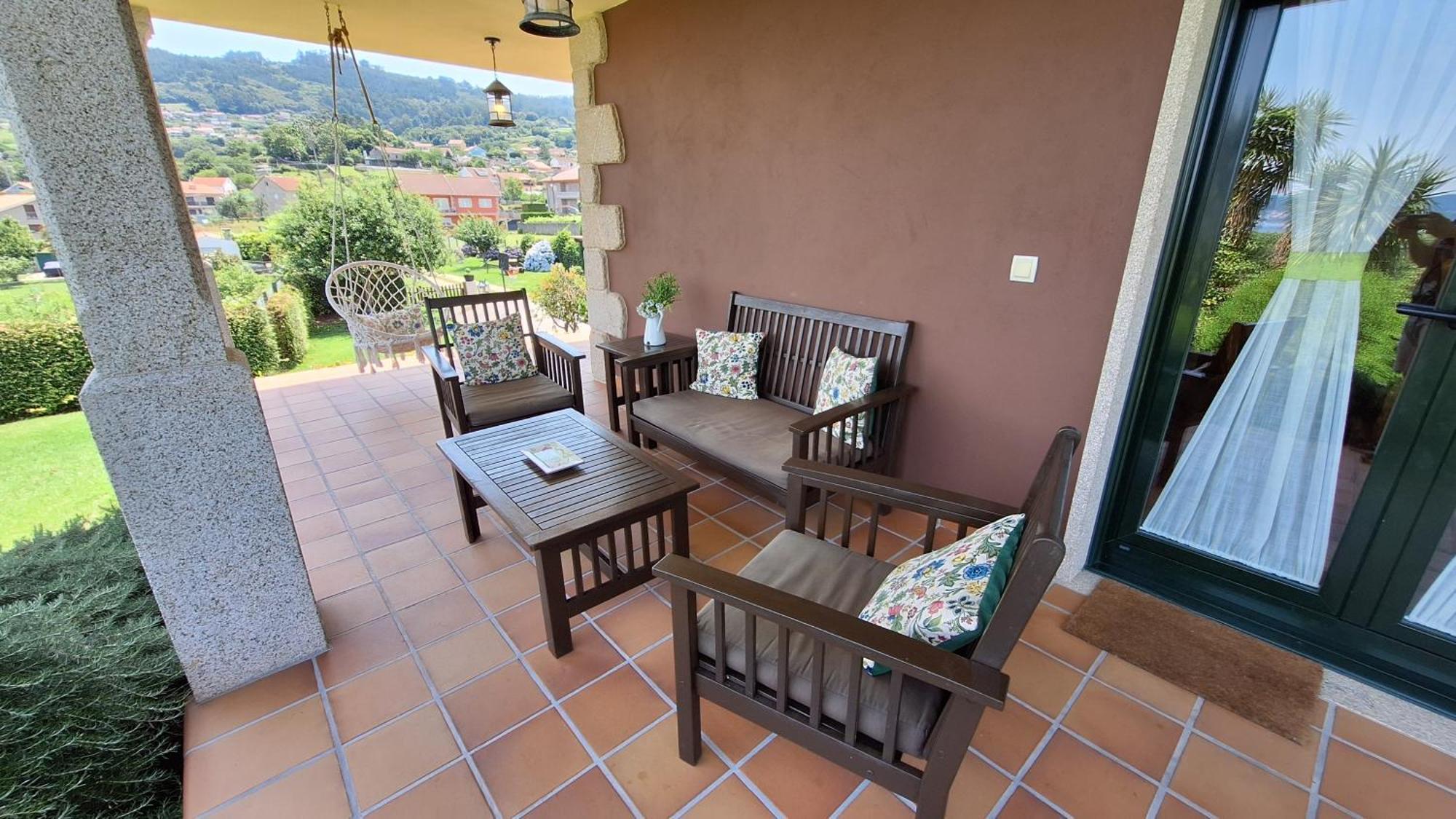 Chalet Rural 400 M Playa Piscina Barbacoa Chimenea Bueu Exterior photo